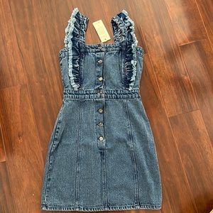 Elan Ruffle Sleeve Jean Dress